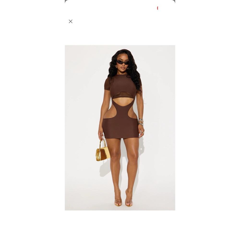 Anya Form Double Lined 2 Piece Dress Set – Chocolate – Size XL